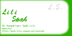 lili spah business card